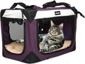 Large Cat Carrier, Collapsible Dog Travel Crate Portable Soft-Sided Pet Carrier by Sivlefoss