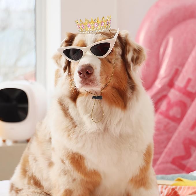 Abbylike Pet Rhinestone King Crown, Queen Crown - Image 5