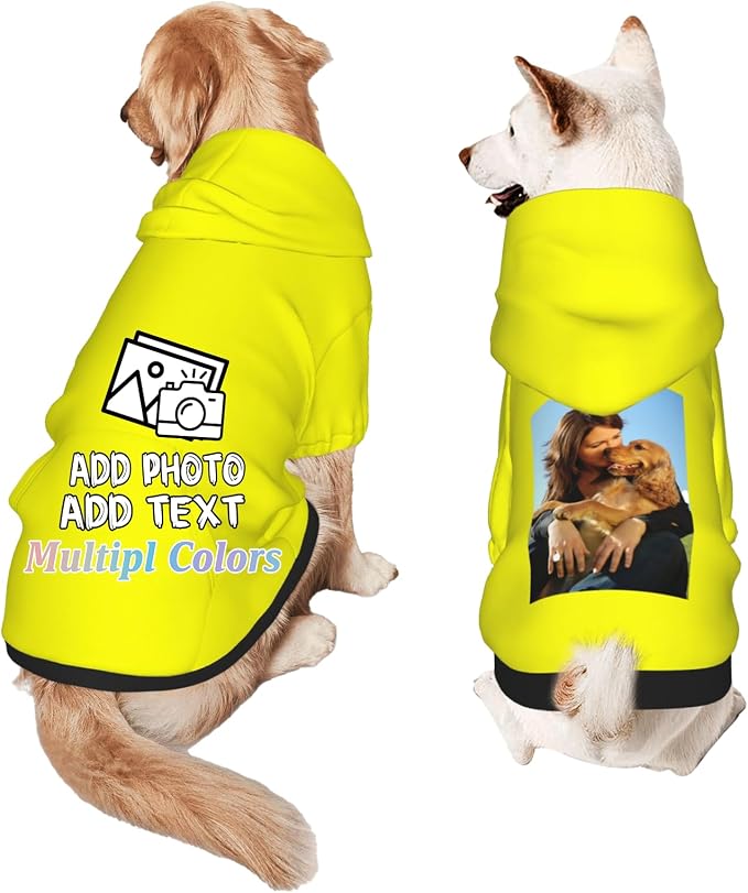 Custom Dog Hoodie Add Your Design Soft & Warm Personalized Photo Text Logo Name by Custom