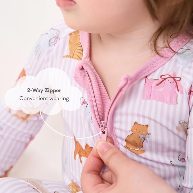 pureborn Baby Infant Boys Girls Sleeper Snug Fit Viscose from Bamboo Pajamas - Image 5