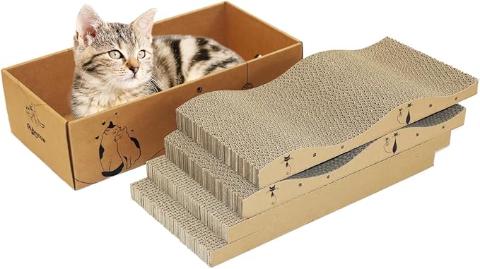 Cat Scratcher Cardboard Pad Scratch Box, Reversible Durable - Image 2