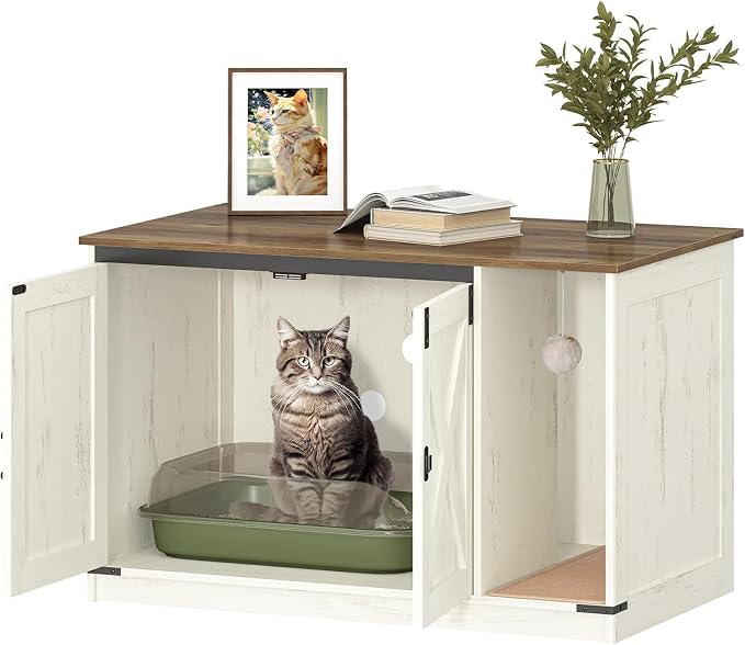Cat Litter Box Enclosure, Hidden Litter Box Cabinet Furniture - Image 9