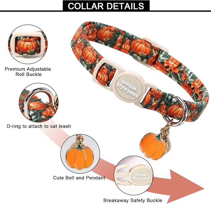 Unique style paws 2 Pack Autumn Halloween Kitten Collar Breakaway - Image 2