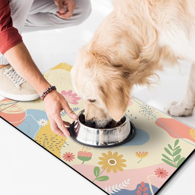 Pet Feeding Mat for Floors Waterproof Dog Mat for Food and Water Absorbent - Image 7