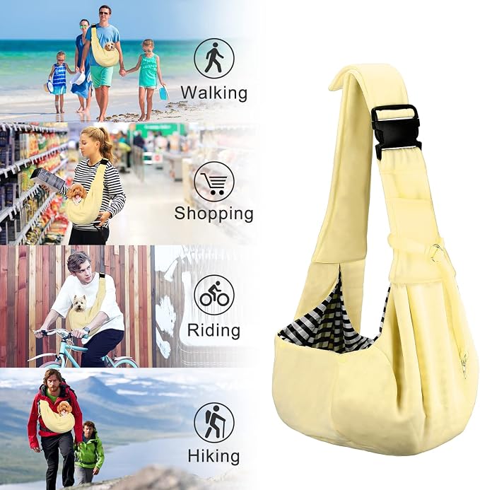 PETLOFT Reversible Dog Cat Sling Carrier, Small Dog Carrier, Adjustable Dog - Image 7