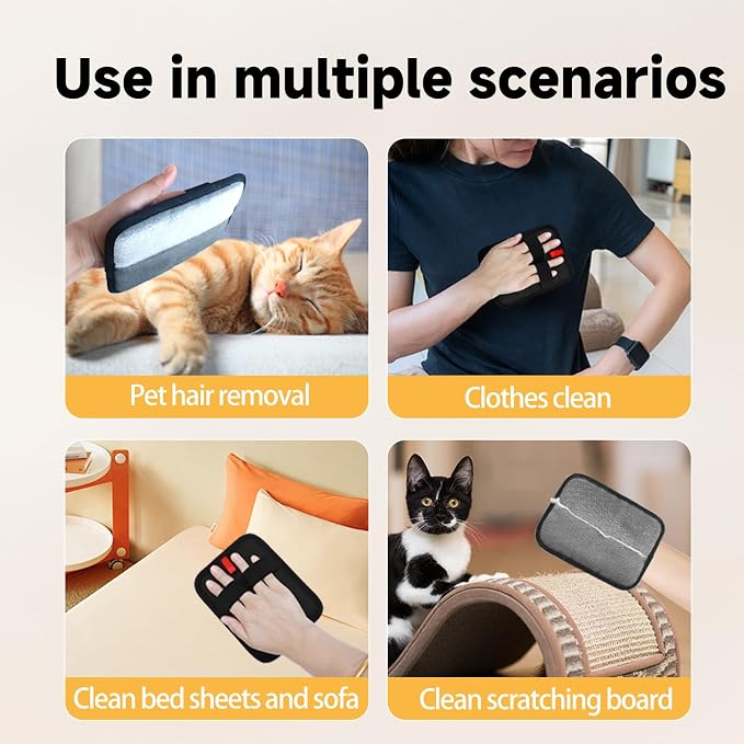 2-in-1 Pet Grooming Glove & Fabric Hair Remover - Image 3
