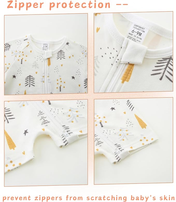 Unisex Summer Trendy 2-Pack Rompers Short Sleeve Zipped Bodysuit Infant Cotton - Image 4