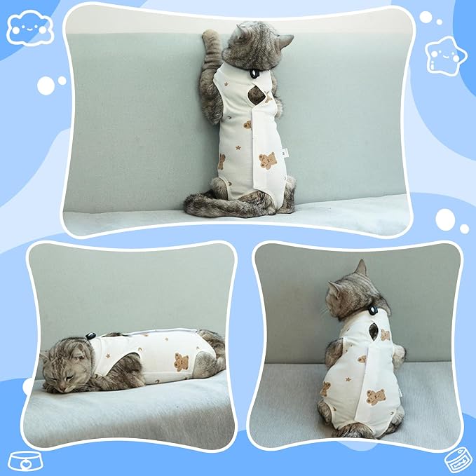 Coppthinktu Cat Recovery Suit Female, Breathable Cat Onesie After Surgery Female - Image 4