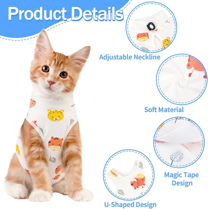 Cat Recovery Suit Female, Breathable Cat Onesie After Surgery Female - Image 2