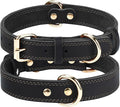 Joytale Leather Dog Collar for Medium Dogs, Genuine Thick Solid Leather by Joytale