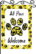 ALL Paws Welcome Garden Flag, Welcome to Cute Dog House Vertical Double Sided by WPCTYQ