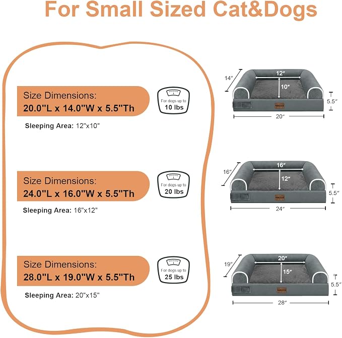 Small Dog Bed Orthopedic Washable: Beds Bolster Small Sized Dogs Bed Egg Crate - Image 6