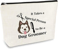 Dog Groomer Gift Makeup Bag Pet Grooming Gifts Cosmetic Bag Dogs Hairdresser by Mikela