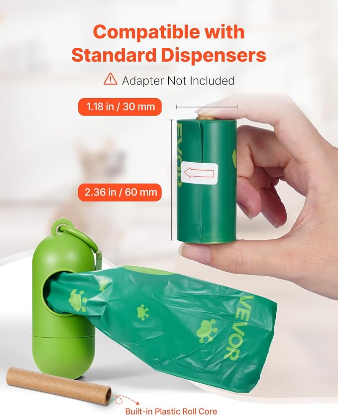 VEVOR Dog Poop Bags, Sturdy & Thick Pet Waste Bags, Biodegradable HDPE Waste - Image 6