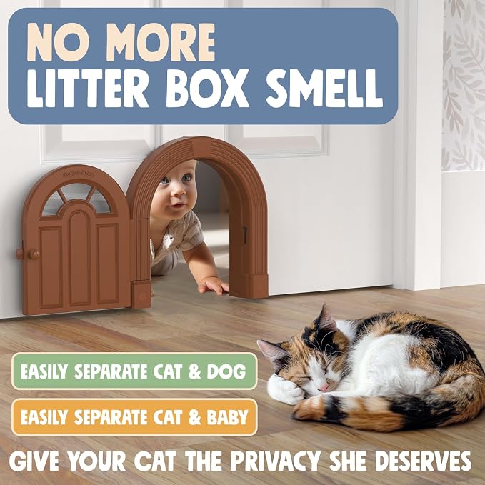 Purrfect Portal Meow Manor® XL Interior Cat Door – No-Flap Pet Door - Image 3