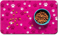 Dog Food Mat, Absorbent Water Bowl Mats Cat Pet Feeding Placemats Pink 24 * 32 by Zoeeya