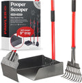 Pooper Scooper for Large Dogs, Small Dogs and Horses, Metal Poop Scooper Set by Pawler