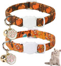 Unique Style Paws Pumpkin Kitten Collar, 2 Pack Halloween Cat Collar by Uniquestylepaws