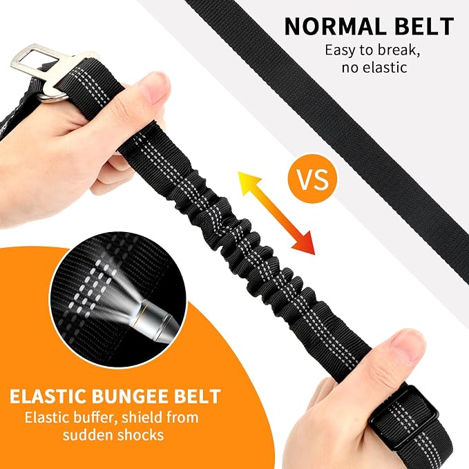 BWOGUE Pet Dog Cat Seat Belt Reflective Car Dog Headrest Restraint Leash - Image 3