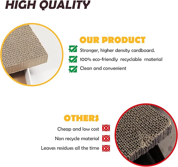 Cat Scratcher, 17.3"L x 7.9"W x 4.7"H, Reversible Design - Image 5