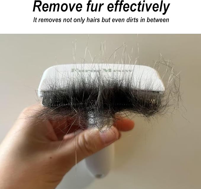 Pet Deshedding Tool with Curve Blade, Cat Grooming Brush, Tight V-shaped Teeth - Image 4