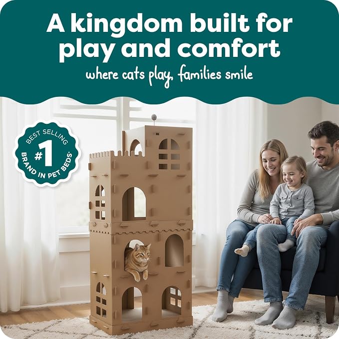 FurHaven Castle Tower Multi-Level Cardboard Cat House - Image 2