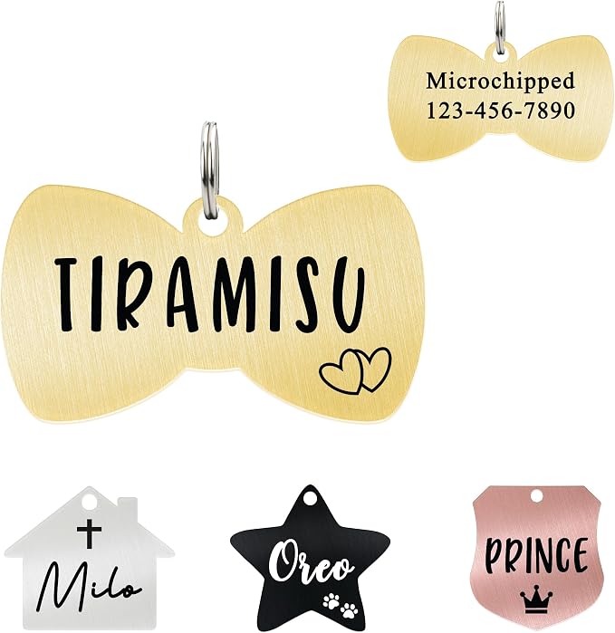 Ultra Joys Cat ID Tag Personalized Pet Tags, Durable Stainless Steel Small Pet by UltraJoys
