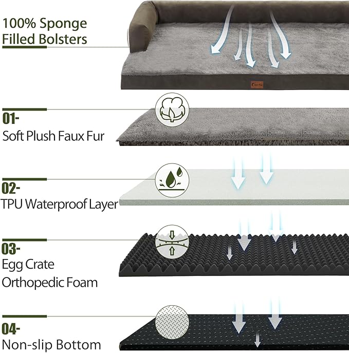 Orthopedic XXL Dog Beds, Waterproof Egg Crate Foam Big Pet Bed - Image 3