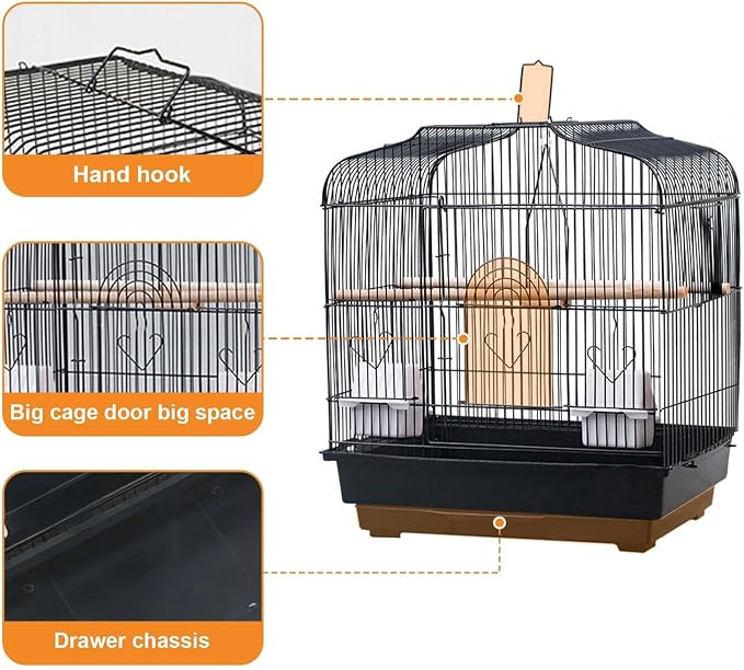 Travel Bird Cage 20.5x18.1x14.2 Inch, Portable Bird Carrier - Image 5