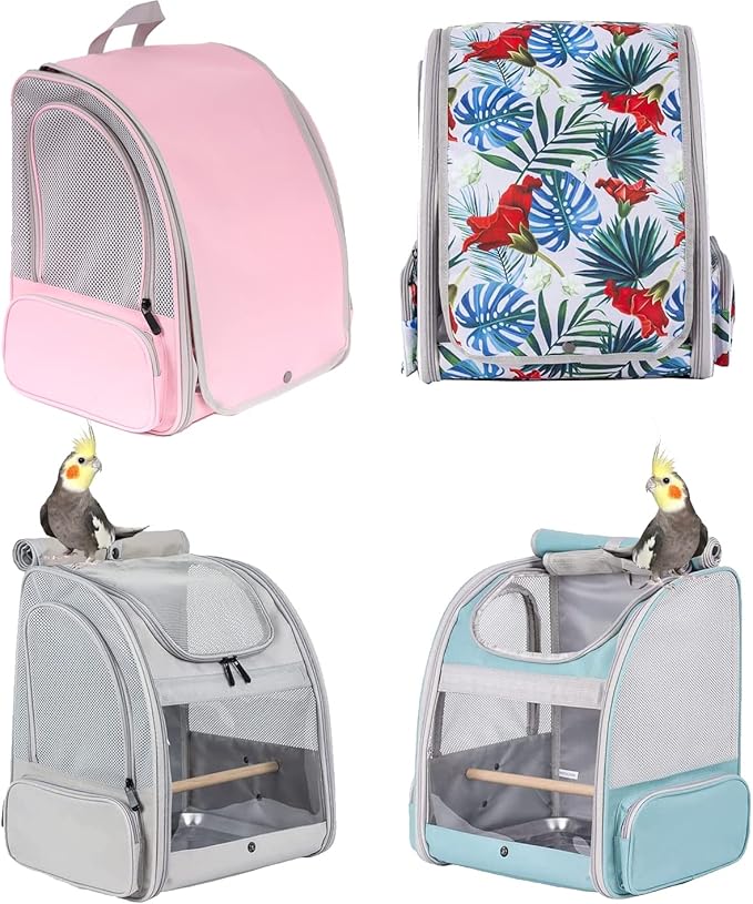 Bird Backpack Carrier with Stand Perch, Bird Travel Backpack - Image 6