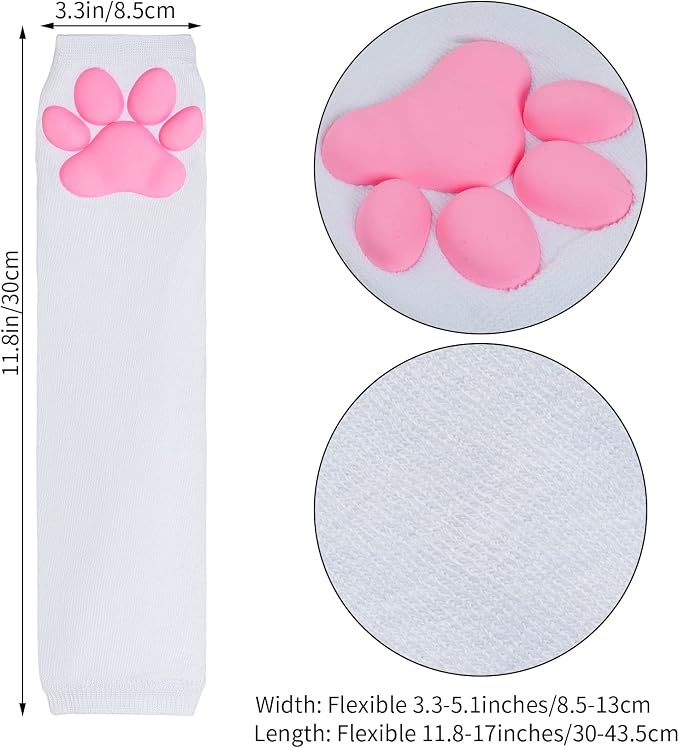 Nydotd Cat Paw Pad Mittens Gloves Kawaii Pink 3D Claw Fingerless Cute Cat - Image 2