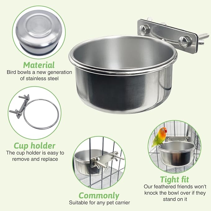 Tfwadmx 4 Pcs Stainless Steel Bird Bowls - Image 3