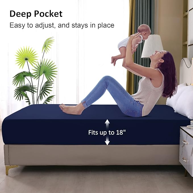 Waterproof Mattress Protector King, Fitted Sheet Style Breathable Mattress Cover - Image 4