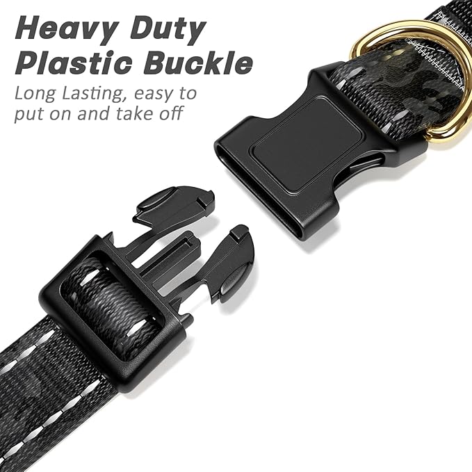 Reflective Dog Collar for Medium Dogs, Cute Camouflage Adjustable Heavy-Duty - Image 4