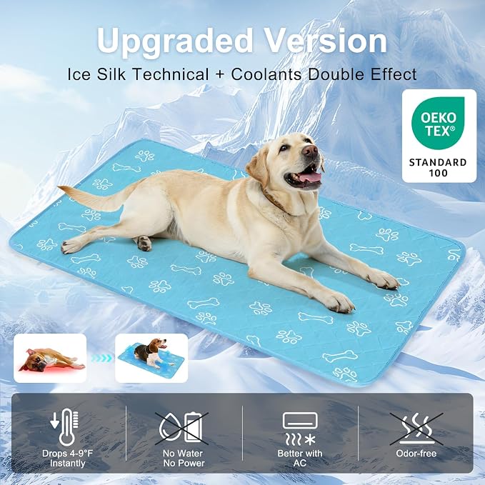 BEAUTYZOO Upgraded Dog Self Cooling Mat Ice Silk Chill Pads - Image 4