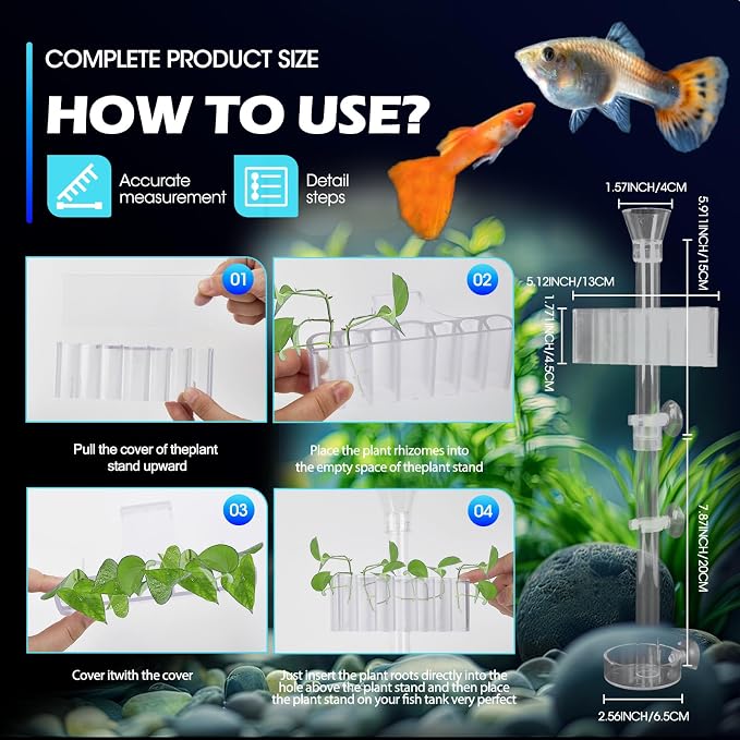 2PC 7 Holes Upgraded Aquarium Plant Holder, Aquatic Plants Cup - Image 2