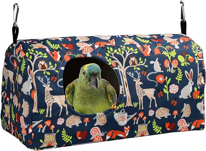 ShuRung Parrot Cockatiel Warm House Bird Nest Bed Winter Hanging Hammock Birds by PetToysSupplies