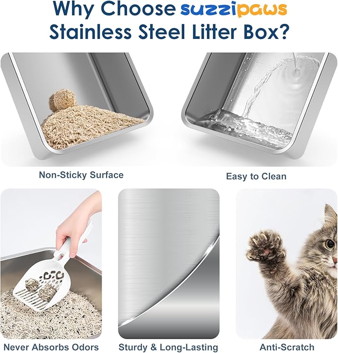 Enclosed Stainless Steel Litter Box - Image 6