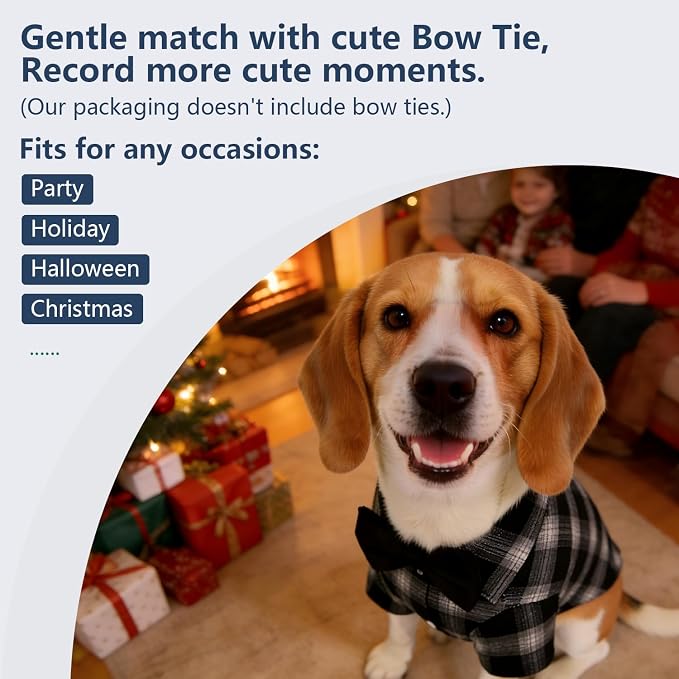 Koneseve Dog Shirt, Pet Plaid Polo Clothes Shirt T-Shirt, Sweater Bottoming - Image 5