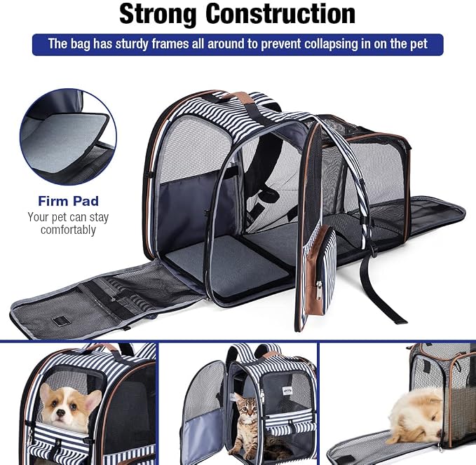 Lekebobor Large Cat Backpack Carrier Expandable Pet Carrier Backpack - Image 3