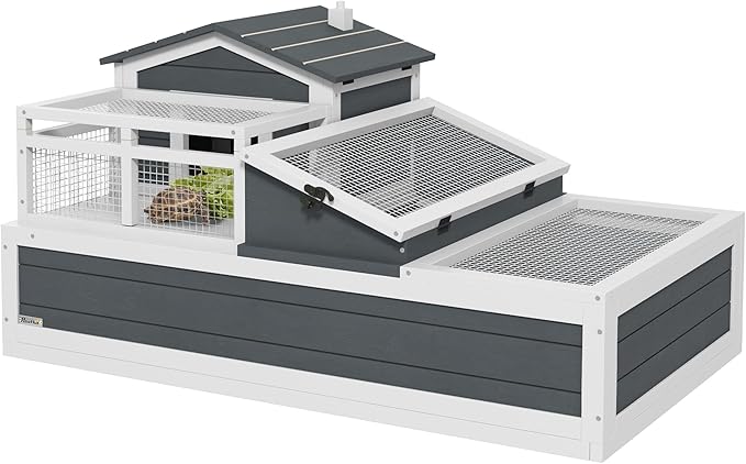 PawHut 3- Room Tortoise House Habitat by PawHut