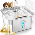 4L/135oz Large Cat Water Fountain Stainless Steel by UPAWPIA