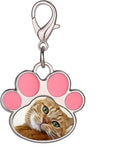 Custom Pet Photo Keychain Personalized Photo Pawprint Dog Tag Keychain Engraved by Eletizy