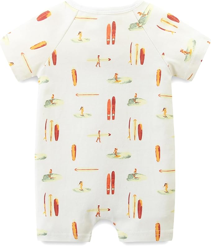 Unisex Summer Trendy 2-Pack Rompers Short Sleeve Zipped Bodysuit Infant Cotton - Image 6