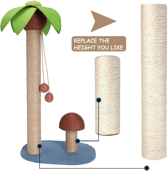 PowerKing Natural Sisal Replacement Scratching Post, 4 Pieces M8 Cat Scratch - Image 6