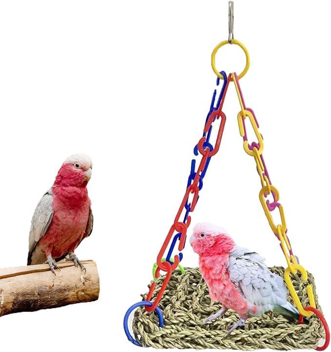 Bird Seagrass Mat, Natural Sea-Weed Woven Parrot Hammock Swing Mats Birds - Image 2