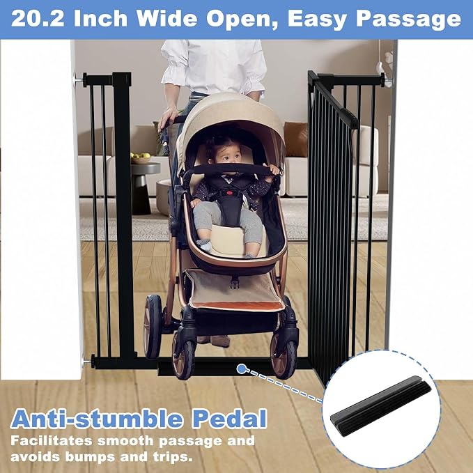 40.5" Extra Tall Baby Gate for Stairs, 40.5"-54.7" Extra Wide Large Dog Pet - Image 5