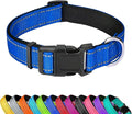 Reflective Dog Collar, Adjustable Soft Neoprene Padded Nylon Pet Collars by PWOD