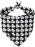 ARING PET Valentine's Day Dog Bandana, Cute Black White Pet Bandanas Scarf by ARINGPET