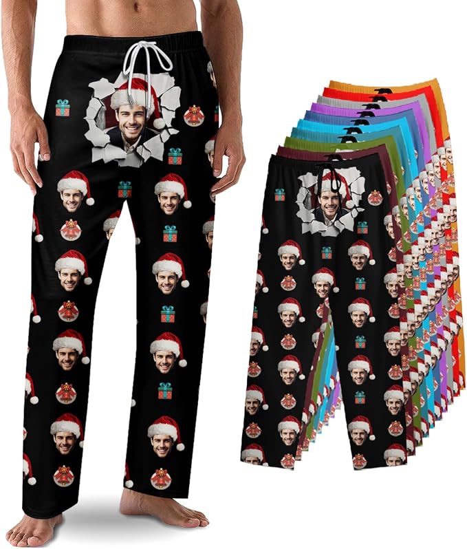 Custom Pajama Pants with Face customized PJ Pants Christmas Valentine gifts by Unknown